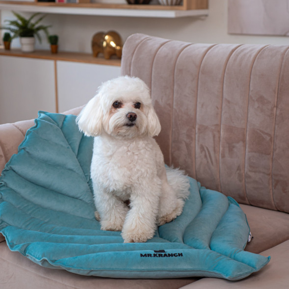 Mr.Kranch лежанка для собак Листочек большая, 120х73х6 см, мятная