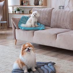 Mr.Kranch лежанка для собак Листочек большая, 120х73х6 см, мятная