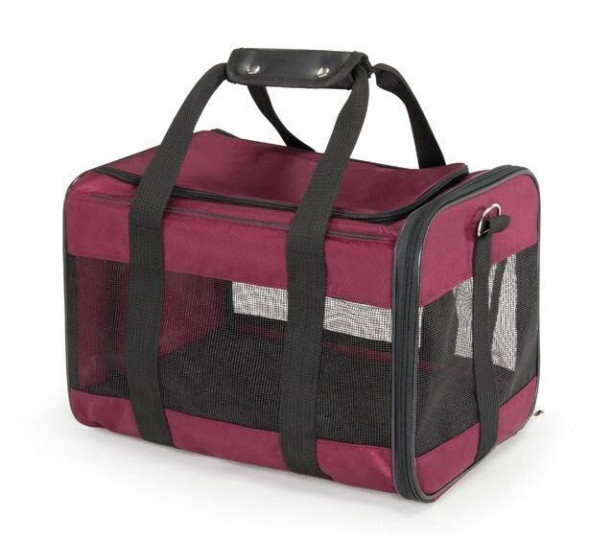 Camon сумка-переноска для маленьких кошек и собак, бордо, размер S