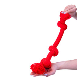 Playology DRI-TECH ROPE жевательный канат для собак с ароматом говядины, большой, красный