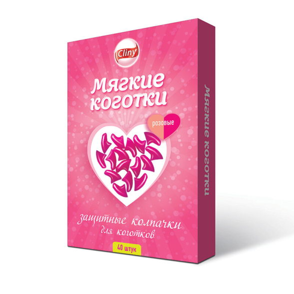 Cliny колпачки на когти Мягкие коготки розовые - 40 шт