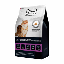 Gina Cat Sterilized Chicken &amp;amp; Rice сухой корм для взрослых стерилизованных кошек с курицей и рисом - 18 кг