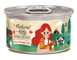 Pettric Natural Kitty влажный корм для взрослых кошек курица с ананасом в бульоне, в консервах - 80 г х 24 шт