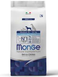 Monge Dog Medium Puppy&amp;amp;Junior сухой корм для щенков средних пород с курицей 3 кг