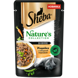 Sheba Natures Collection влажный корм для кошек с индейкой и морковью, в паучах - 75 г х 28 шт