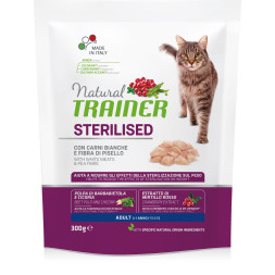 Trainer Natural Cat Sterilised Adult сухой корм для стерилизованных кошек с белым мясом и клетчаткой гороха - 300 г