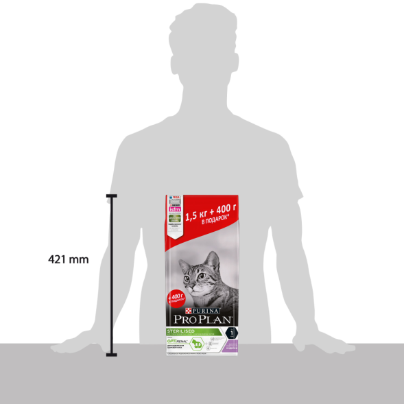 Pro Plan Cat Adult Sterilised сухой корм для стерилизованных кошек с индейкой - 1,5 кг + 400 г в подарок