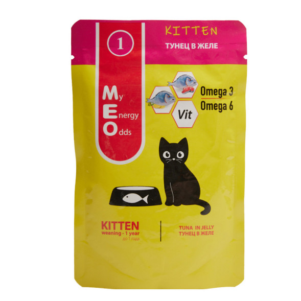 MEO влажный корм для котят с тунцом в желе, в паучах - 80 г х 12 шт