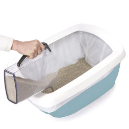 IMAC FUNNY туалет-лоток для кошек, с высокими бортами, 62х49,5х33 см, пастельно-голубой