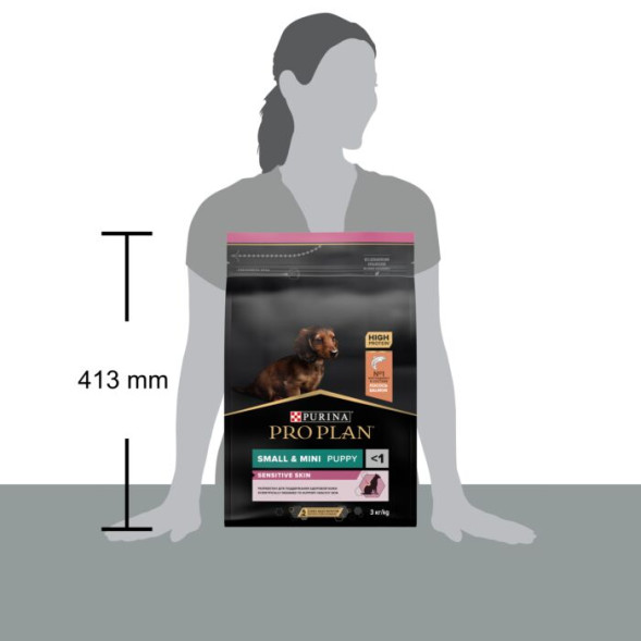 Сухой корм PRO PLAN® для щенков мелких и карликовых пород с чувствительной кожей, с высоким содержанием лосося 3 кг
