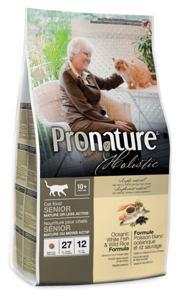 Pronature Holistic сухой корм для пожилых кошек с белой рыбой и рисом - 2,72 кг