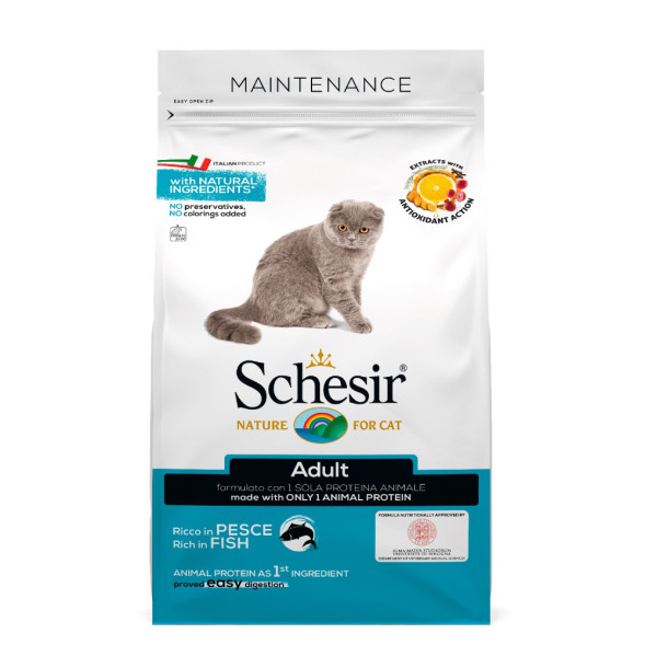 Schesir Cat Adult Fish сухой корм для взрослых кошек с рыбой - 1,5 кг