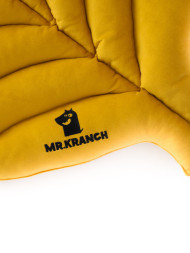 Mr.Kranch лежанка для собак Листочек, средняя двусторонняя, с имитацией кожи, 90х65х5 см, охра