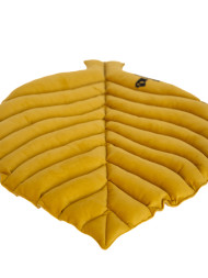 Mr.Kranch лежанка для собак Листочек, средняя двусторонняя, с имитацией кожи, 90х65х5 см, охра