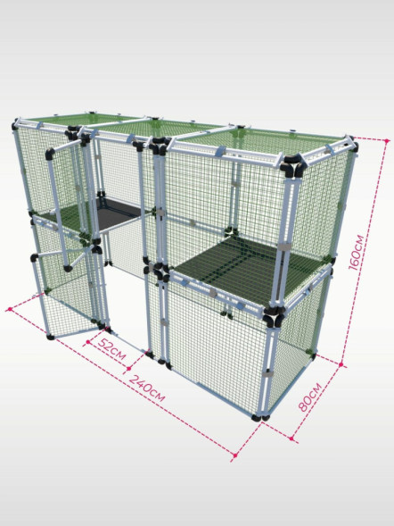 Вольер OctCat для кошек и маленьких собак Домашний-плюс