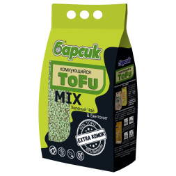 Барсик ToFu Бентомикс наполнитель комкующийся Зелёный чай - 4,54 л