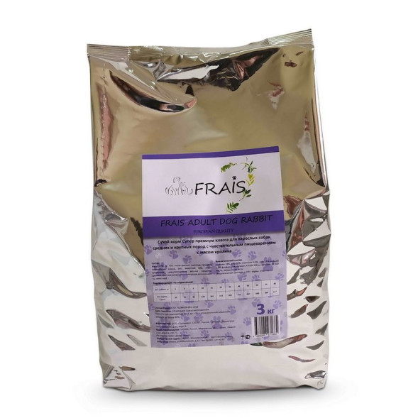 Сухой корм Frais Adult Dog Rabbit для взрослых собак средних и крупных пород с чувствительным пищеварением с мясом кролика - 3 кг