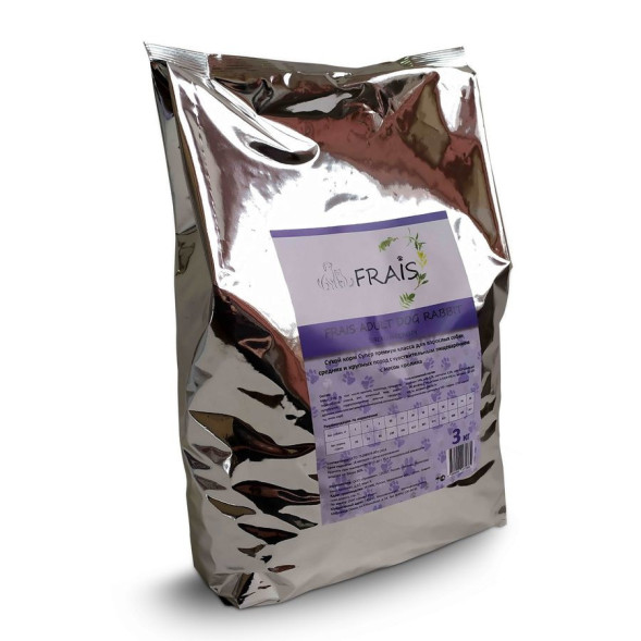 Сухой корм Frais Adult Dog Rabbit для взрослых собак средних и крупных пород с чувствительным пищеварением с мясом кролика - 3 кг
