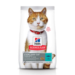 Hills Science Plan Sterilised сухой корм для молодых стерилизованных кошек и кастрированных котов до 7 лет, с тунцом - 3 кг