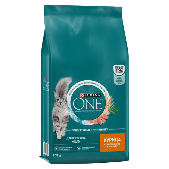 Purina One сухой корм для взрослых кошек с курицей - 9,75 кг