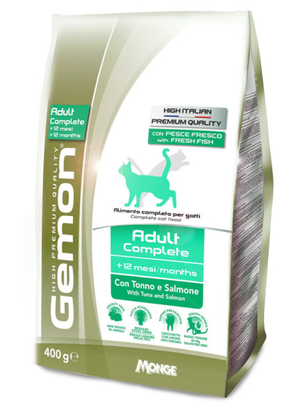Gemon Cat Adult сухой корм для взрослых кошек с тунцом и лососем 400 г