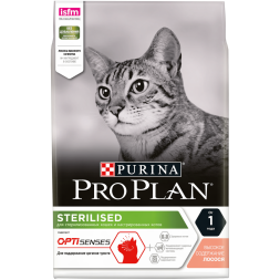 Pro Plan Cat Adult Sterilised Sensitive сухой корм для стерилизованных кошек для поддержания органов чувств с лососем - 3 кг