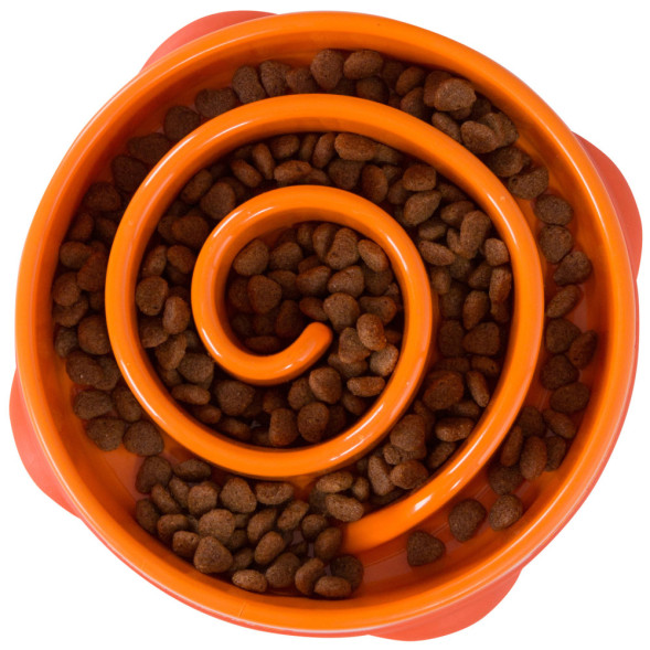 OutwardHound миска для собак для медленного поедания Водоворот, оранжевый, MD