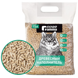 Gamma впитывающий наполнитель для кошачьих туалетов древесный, мелкие гранулы - 7,2 кг (15 л)