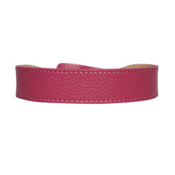 Mr.Kranch ошейник для собак из натуральной кожи с QR-адресником, 33-40 см, малиновый