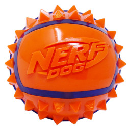NERF игрушка для собак светящийся мяч с шипами, синий оранжевый - 6 см
