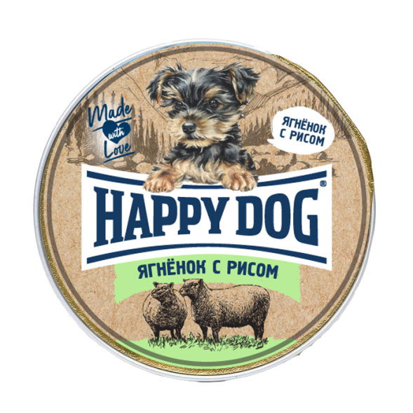Happy Dog Natur Line паштет для взрослых собак с чувствительным пищеварением с ягненком и рисом - 125 гр х 10 шт