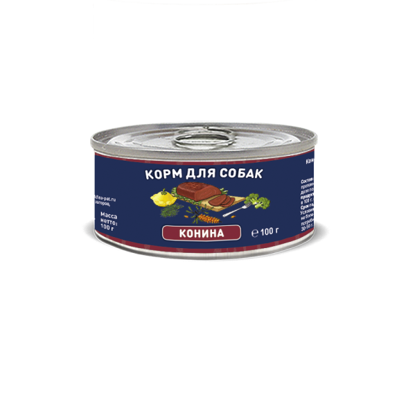 Solid Natura Holistic Конина влажный корм для собак жестяная банка 0,1 кг (24 шт в уп)