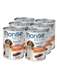 Monge Dog Fresh влажный корм для собак с мясным рулетом из утки в консервах 400 г (24 шт в уп)