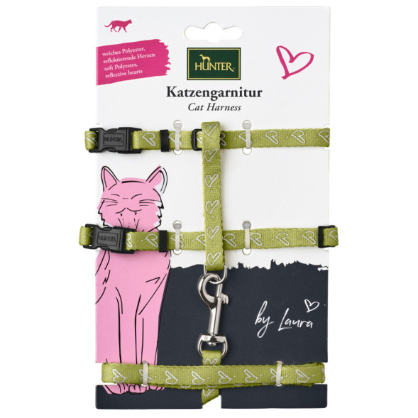 Hunter шлейка для кошек и собак by Laura нейлон св. зеленая