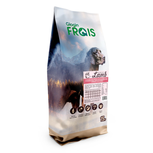 Сухой корм Frais Baby Dog Maxi Lamb для щенков крупных и гигантских пород с нормальным уровнем физической активности с мясом ягненка - 15 кг