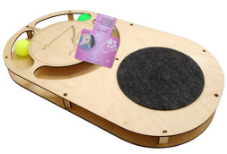 Glory Life игровой комплекс для кошек Овал с шариками и площадкой из ковра, 49х27х3,6 см