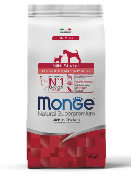 Monge Dog Mini Starter сухой корм для щенков, беременных и кормящих собак мелких пород 1,5 кг