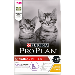 Purina Pro Plan сухой корм для котят от 1 до 12 месяцев с курицей - 3 кг
