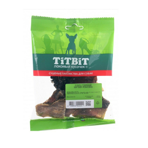 TiTBiT лакомство для собак Рубец говяжий - 80 г