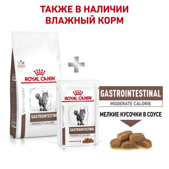 Royal Canin Gastro Intestinal Moderate Calorie низкокалорийный сухой корм для кошек с нарушениями в работе пищеварительной системы - 400 г