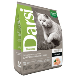 Darsi Sterilised сухой корм для стерилизованных кошек с курицей - 1,8 кг