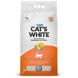 Cats White Orange наполнитель комкующийся для кошачьего туалета с ароматом апельсина - 5 л