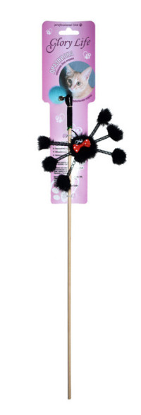 Glory Life Паук из норки Микки на верёвке игрушка-дразнилка для кошек с мехом норки