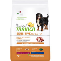 Trainer Natural Dog Sensitive Adult Medium&amp;amp;Maxi сухой безглютеновый корм для взрослых собак средних и крупных пород с чувствительным пищеварением с уткой - 3 кг