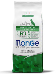 Monge Dog Maxi Puppy &amp;amp; Junior сухой корм для щенков крупных пород с курицей и рисом - 12 кг