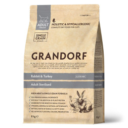 Grandorf Cat Rabbit&amp;amp;Turkey Sterilised сухой корм для взрослых стерилизованных кошек с кроликом и индейкой - 8 кг