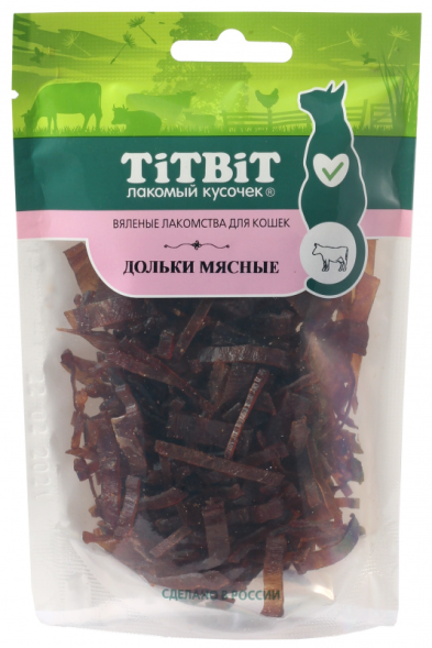 TiTBiT лакомство для кошек дольки мясные вяленые - 40 г