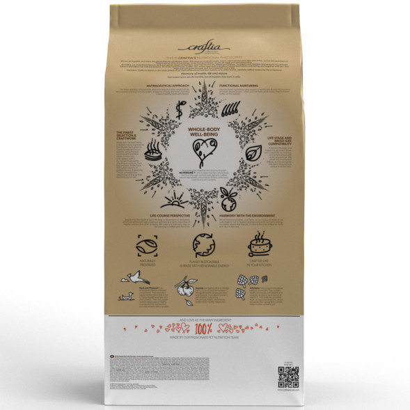 CRAFTIA NATURA сухой корм для щенков средних и крупных пород из с уткой и фазаном - 7 кг