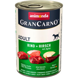 Animonda Gran Carno Original Adult влажный корм для взрослых собак c говядиной, олениной и яблоком - 400 г (6 шт в уп)