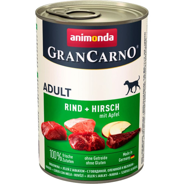 Animonda Gran Carno Original Adult влажный корм для взрослых собак c говядиной, олениной и яблоком - 400 г (6 шт в уп)